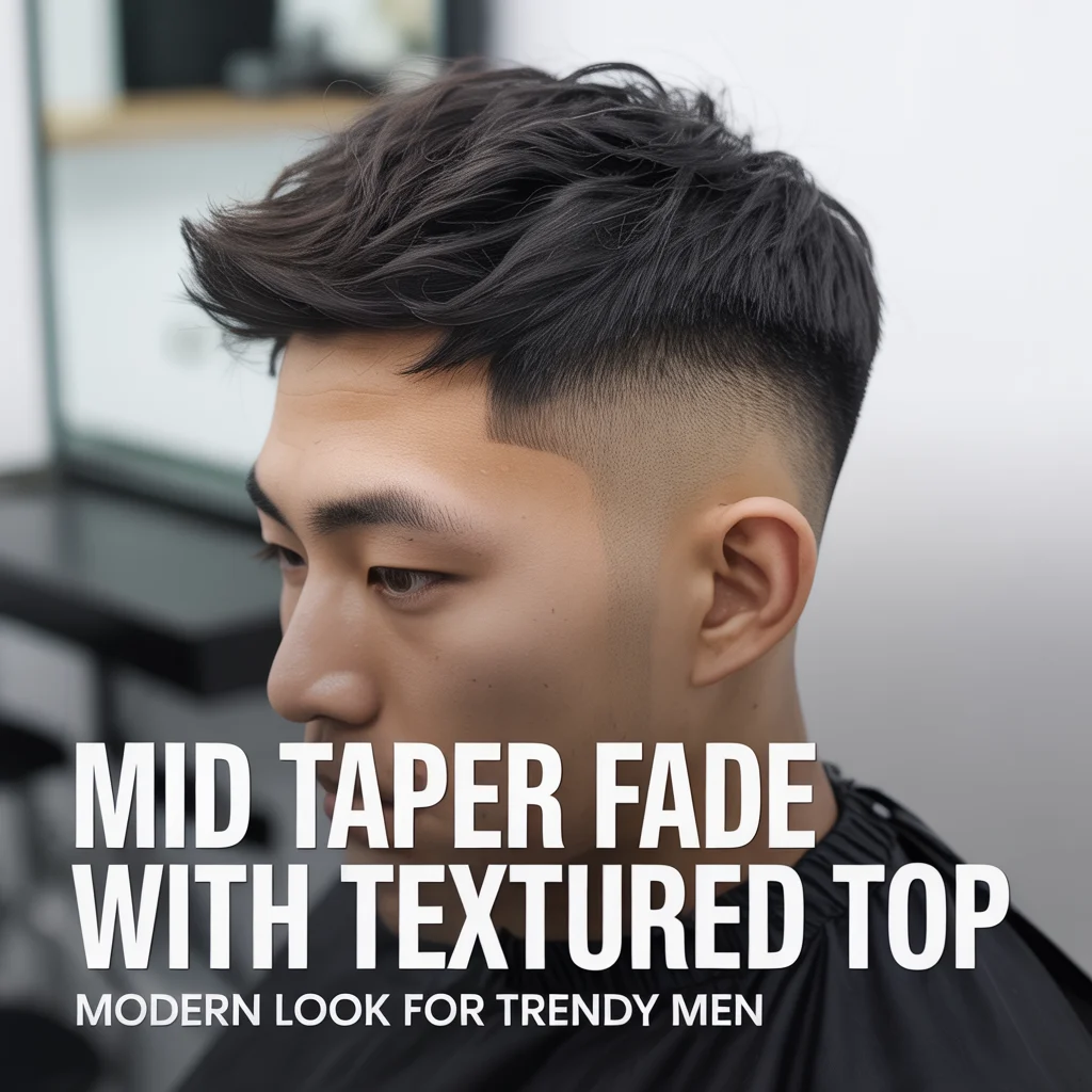 Mid Taper Fade with Textured Top
