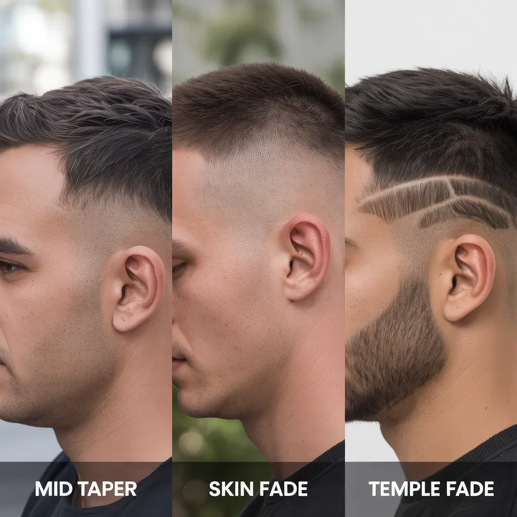 Mid Taper vs. Skin Fade and Temple Fade