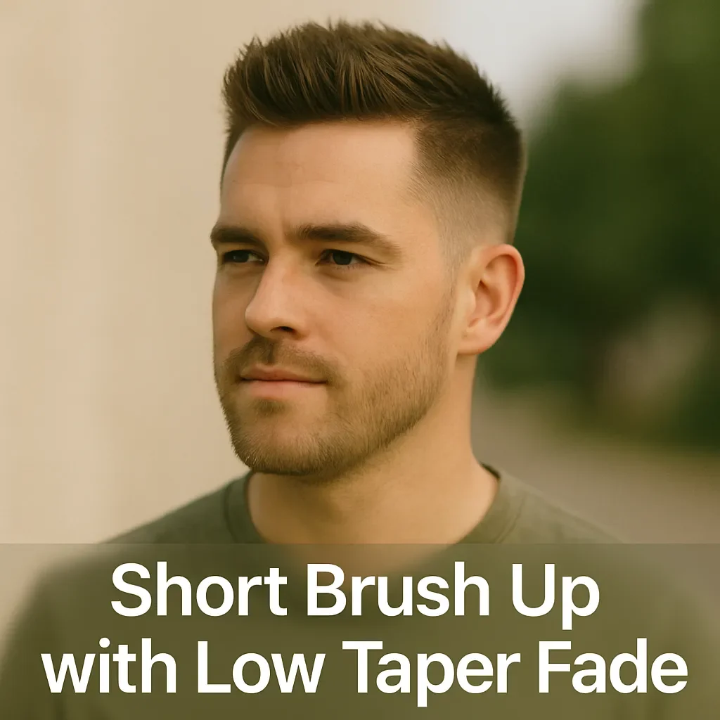Short Brush Up with Low Taper Fade