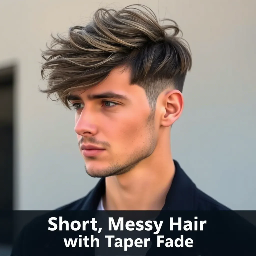 Short, Messy Hair with Taper Fade