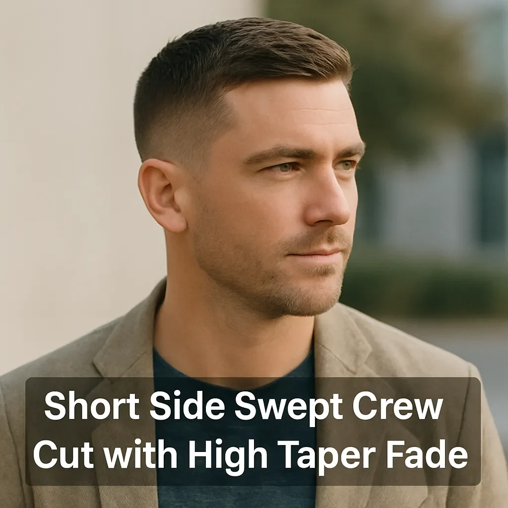 Short Side Swept Crew Cut with High Taper Fade