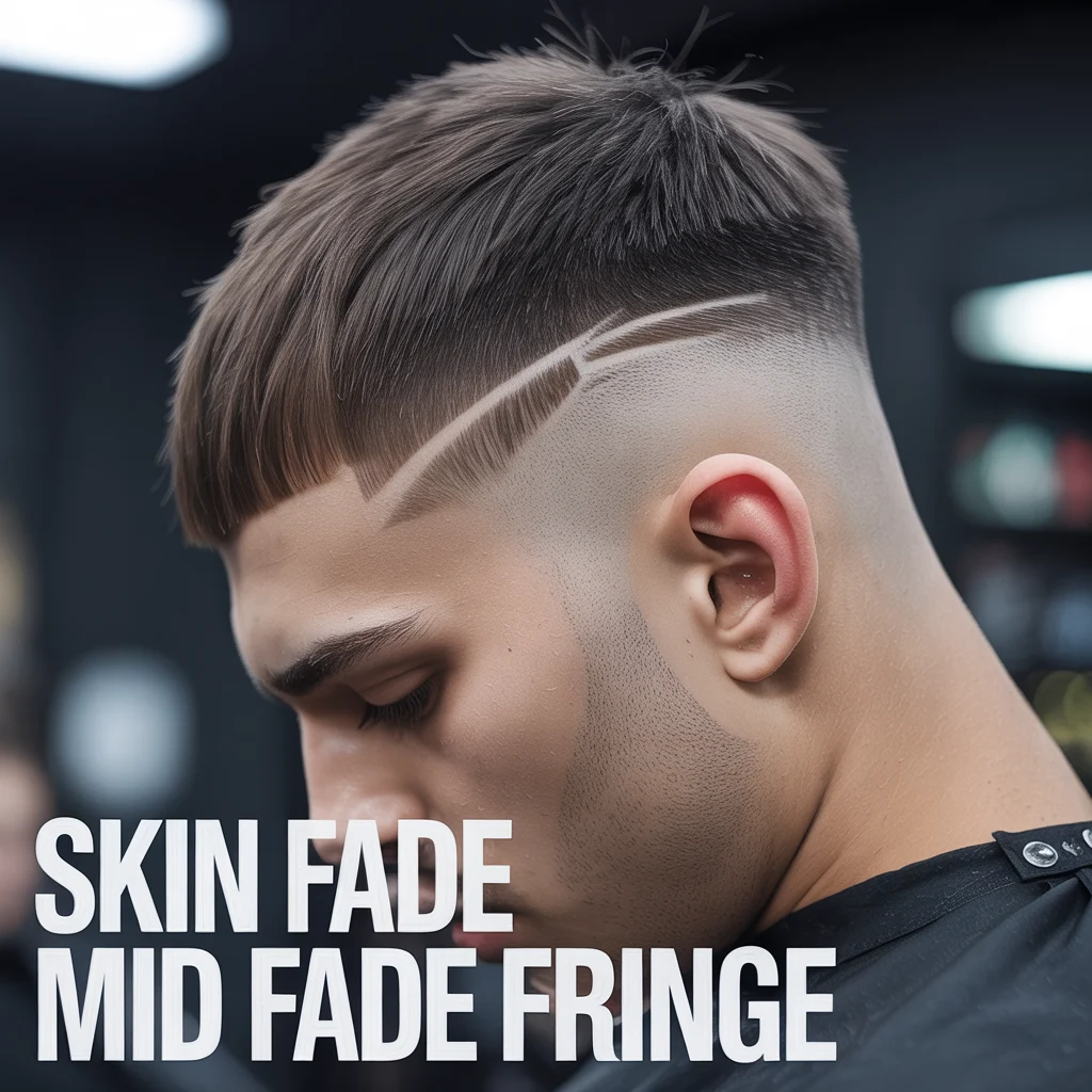 Skin Fade Mid Fade Fringe