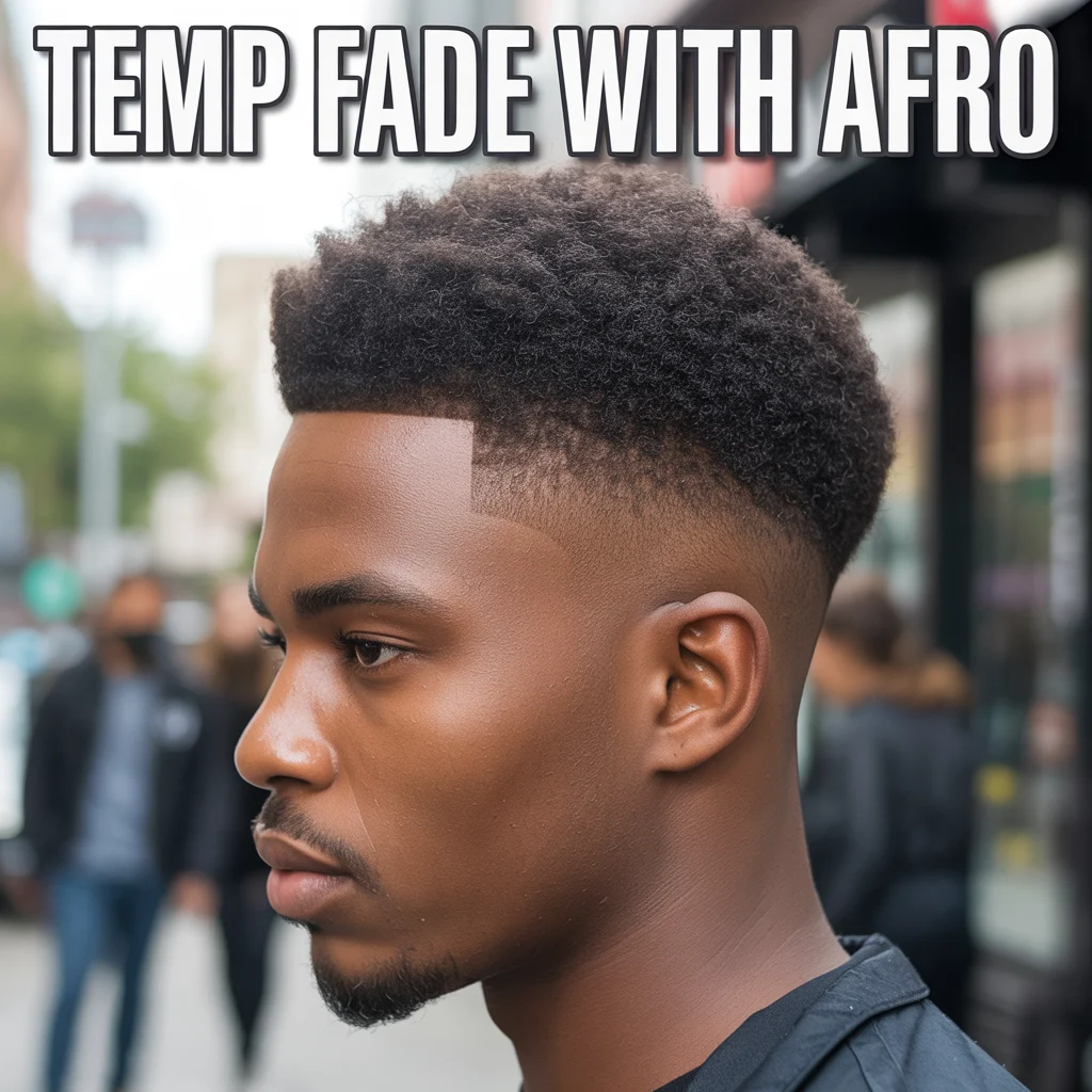 Temp Fade with Afro