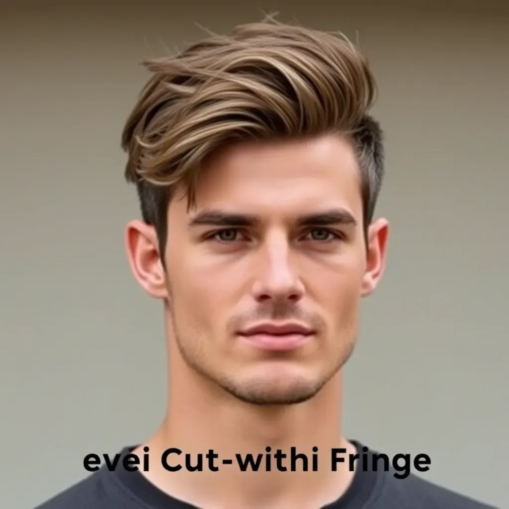 Textured Crew Cut Fade with Blunt Fringe