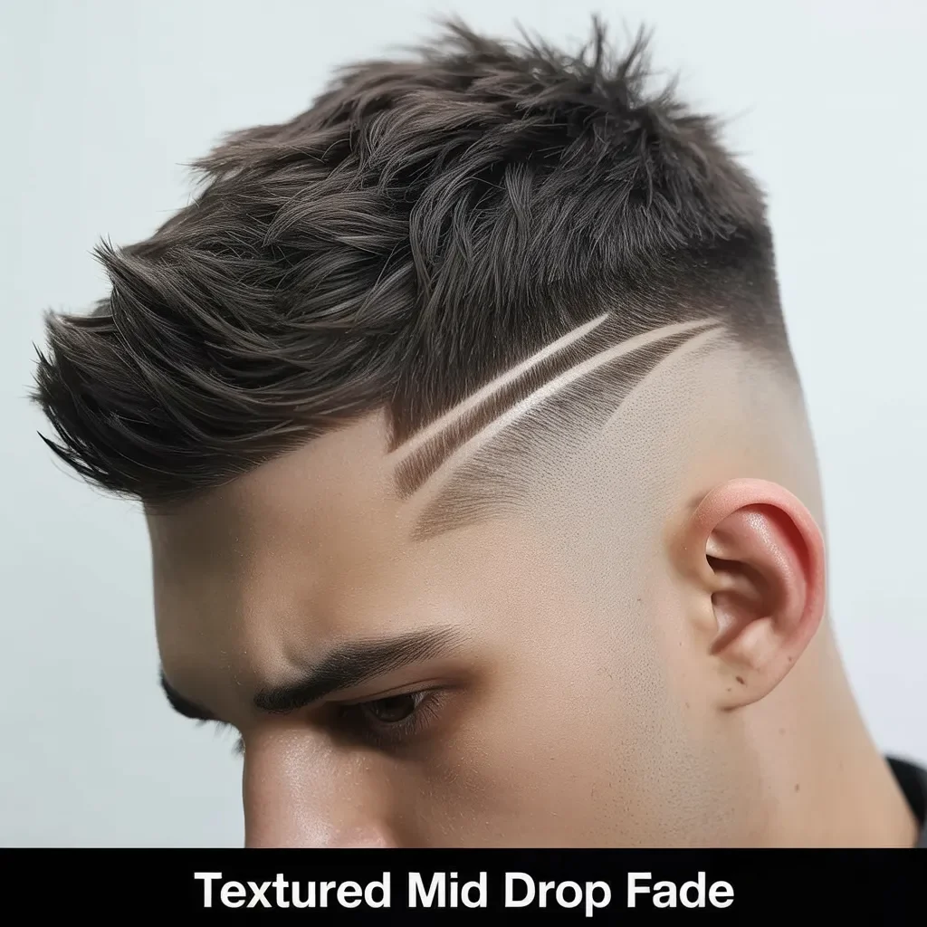 Textured Mid Drop Fade