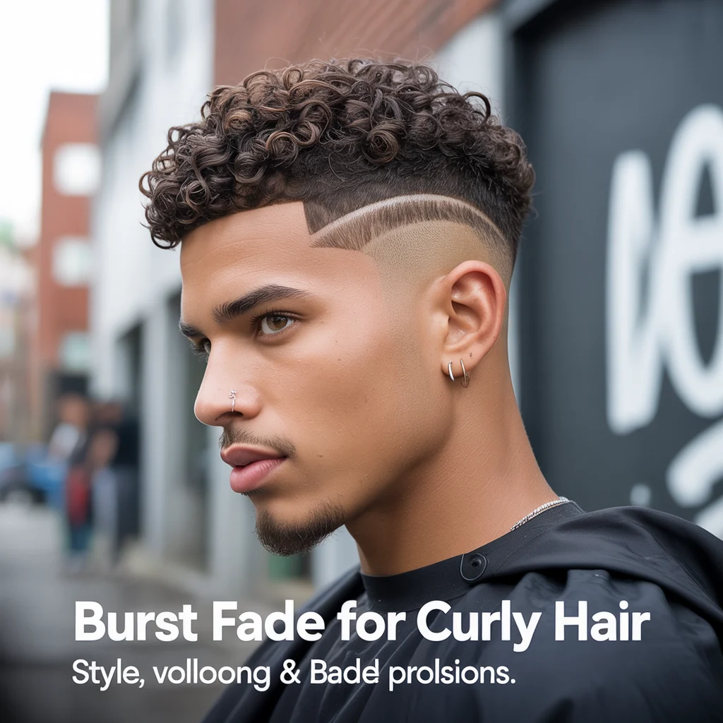 Burst Fade for Curly Hair