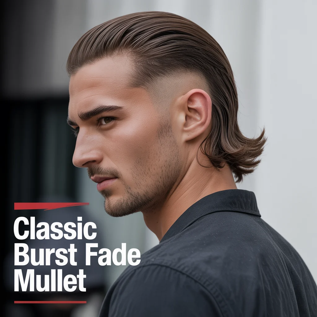 Classic Burst Fade Mullet