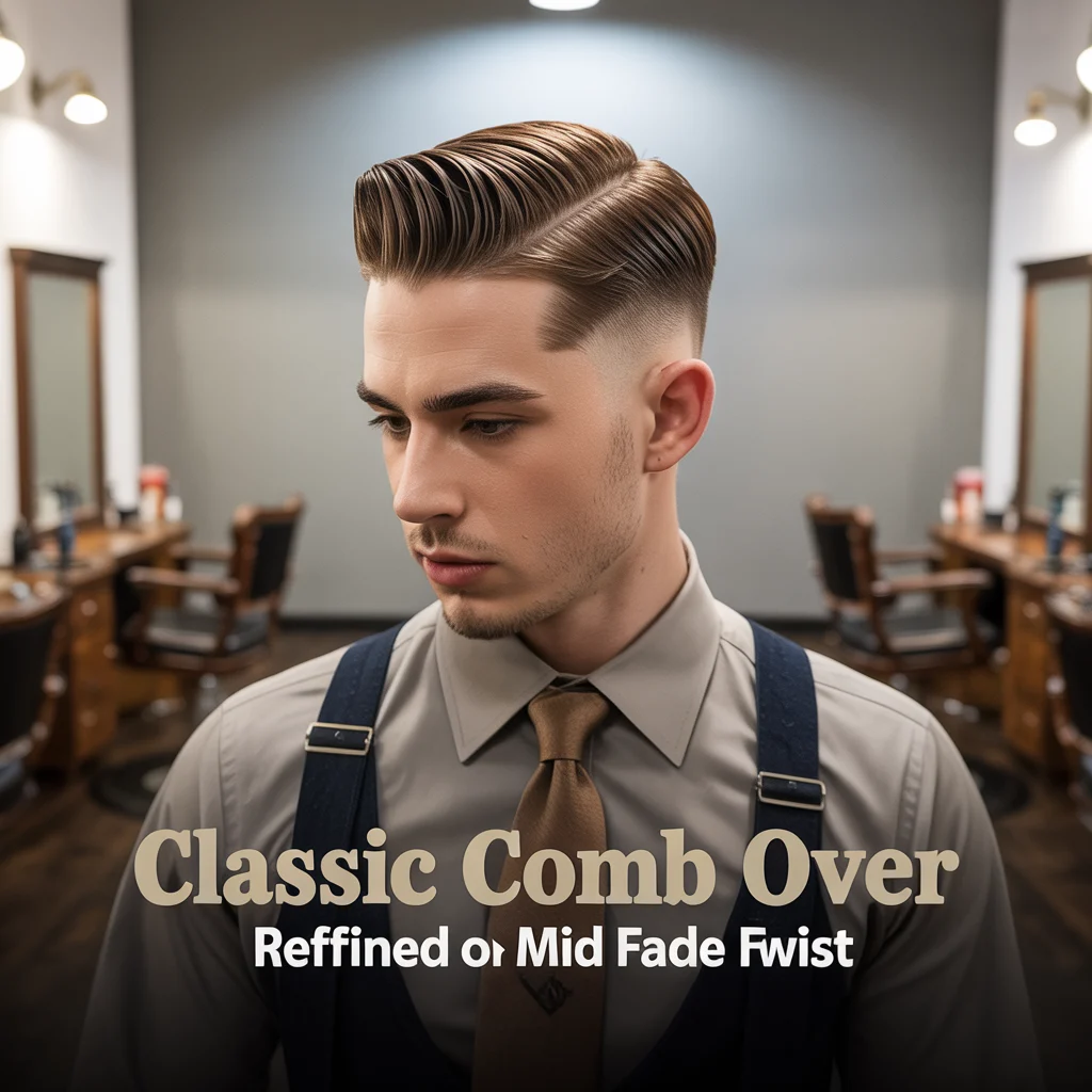 Classic Comb Over with Mid Fade