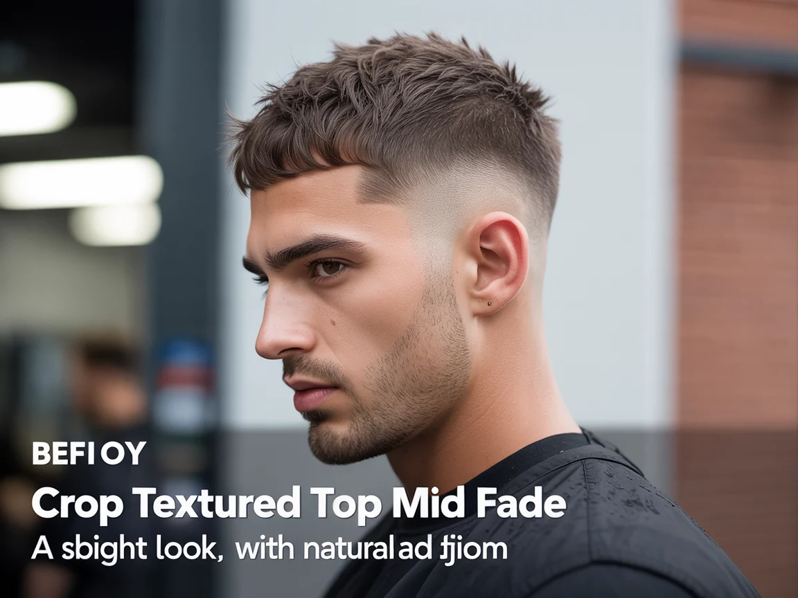 Crop textured Top Mid Fade