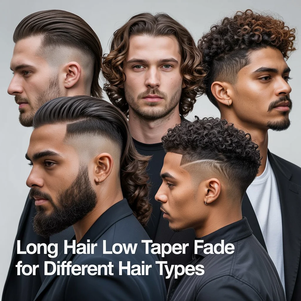 Long Hair Low Taper Fade for Different Hair Types
