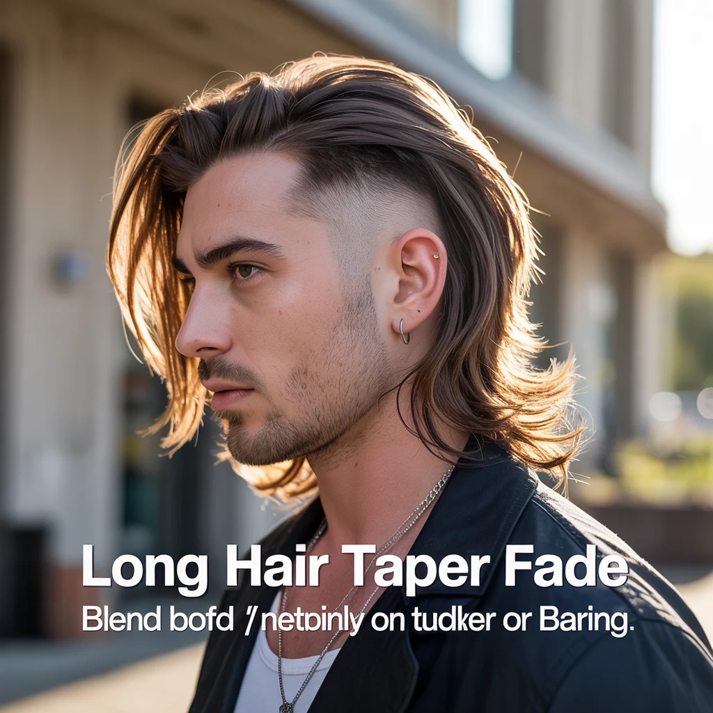 Long Hair Taper Fade