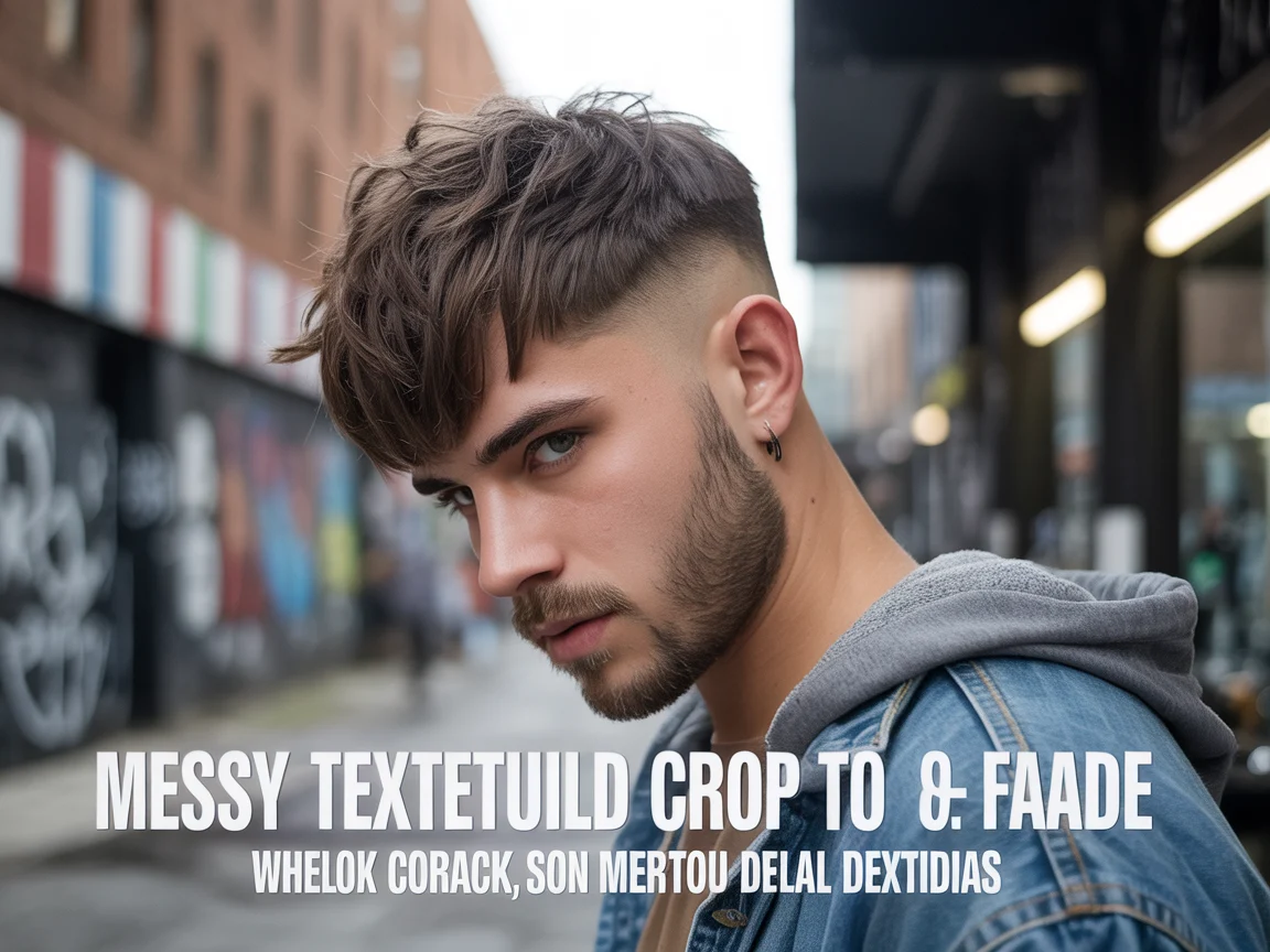 Messy textured Crop Top Fade