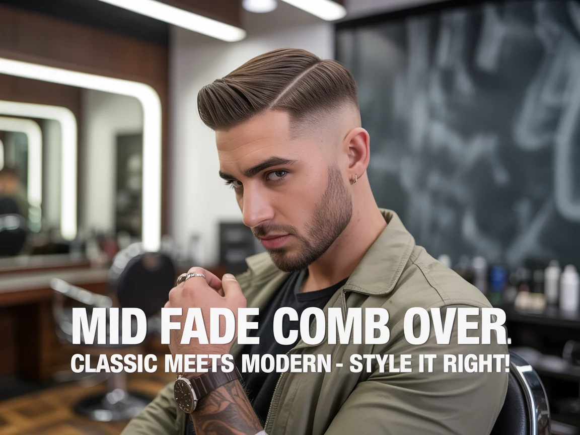 Mid Fade Comb Over Haircut Styles & Styling Tips for Men