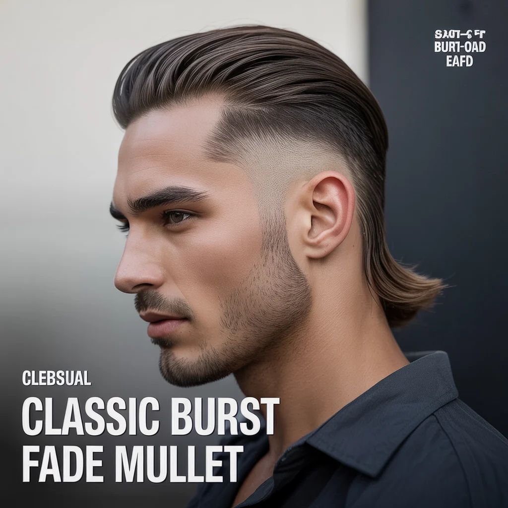 Modern Burst Fade Mullet