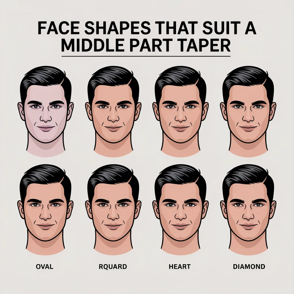 Face Shapes That Suit a Middle Part Taper