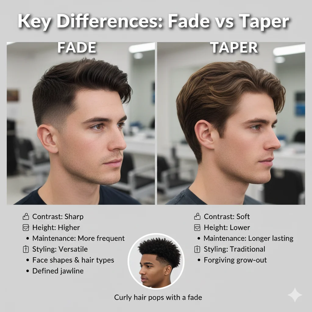 Key Differences: Fade vs Taper