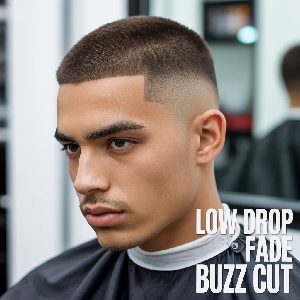Low Drop Fade Buzz Cut