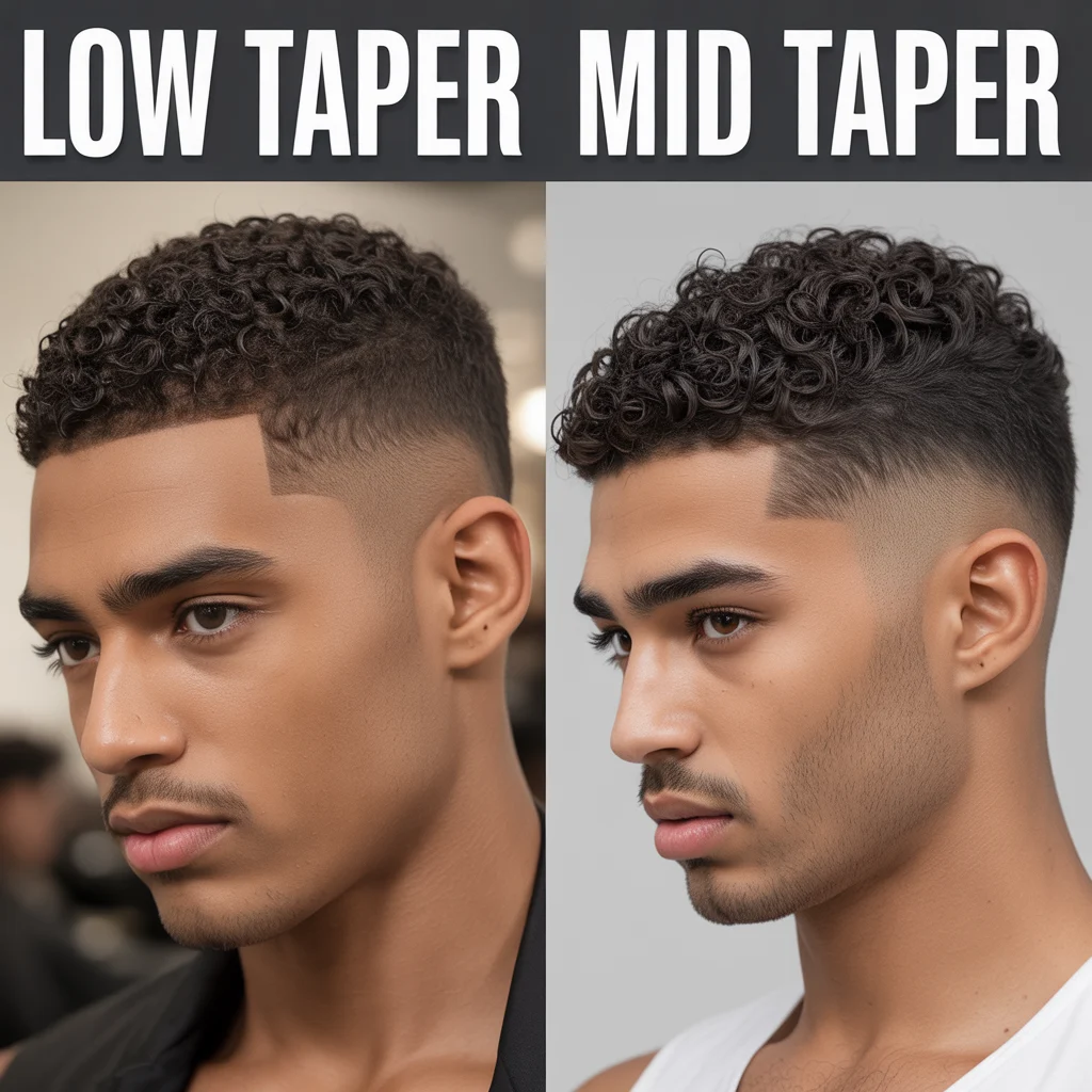 Low taper vs mid taper curly hair