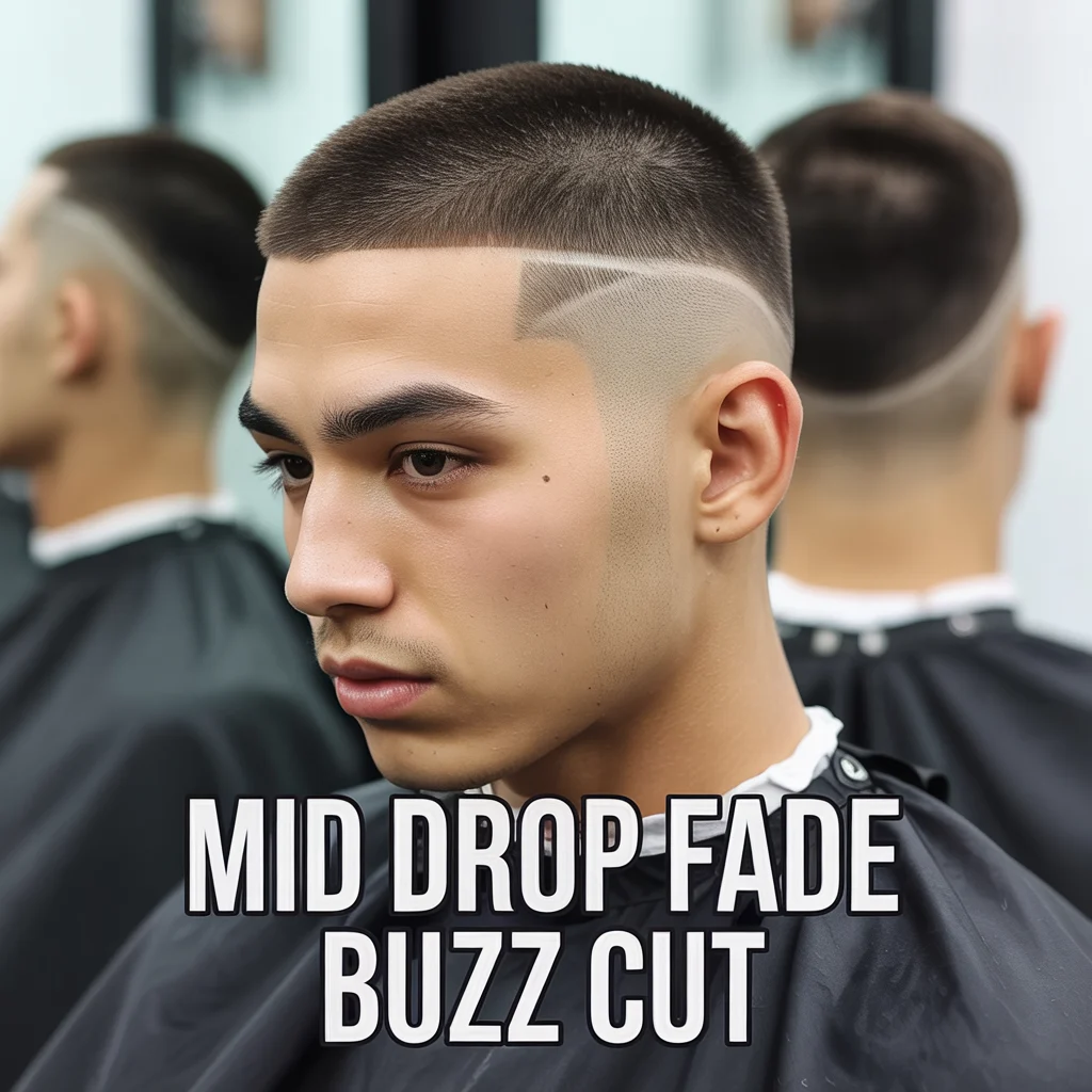 Mid Drop Fade Buzz Cut