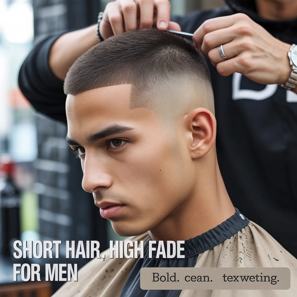Short hair high fade men