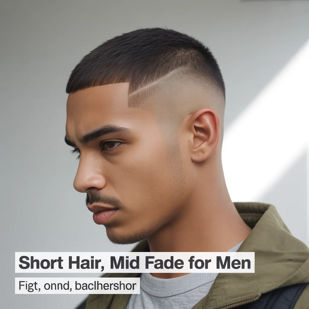 Short hair mid fade men