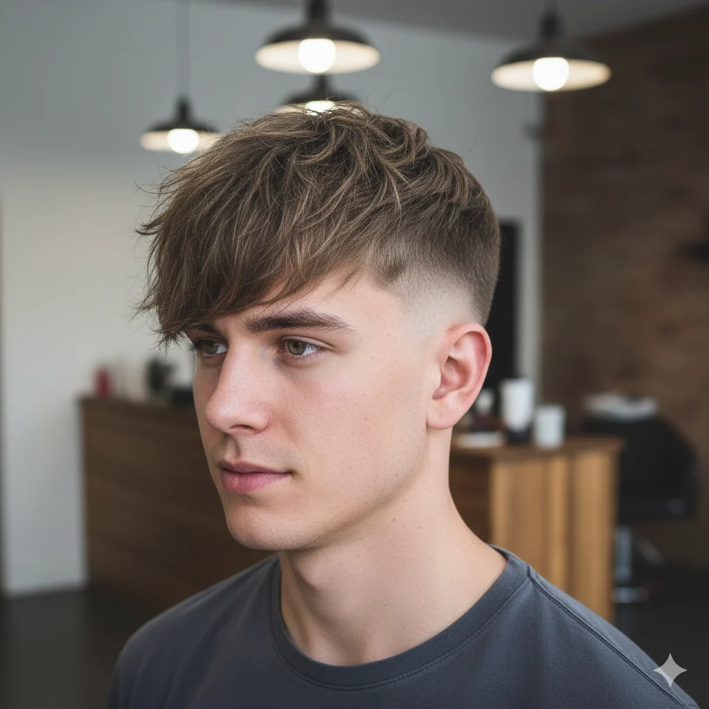 Textured Fringe Fade for Wavy Hair