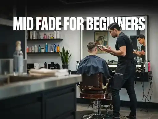 barber explaining a mid fade to a first time client