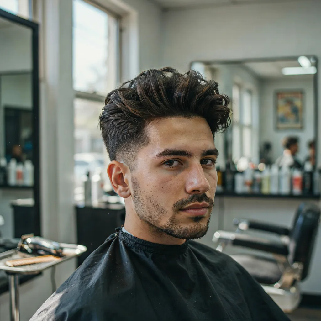 Man with a voluminous blowout hairstyle