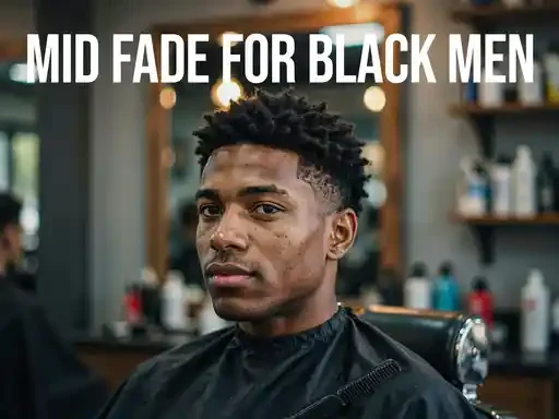 mid fade haircut styled for a Black man