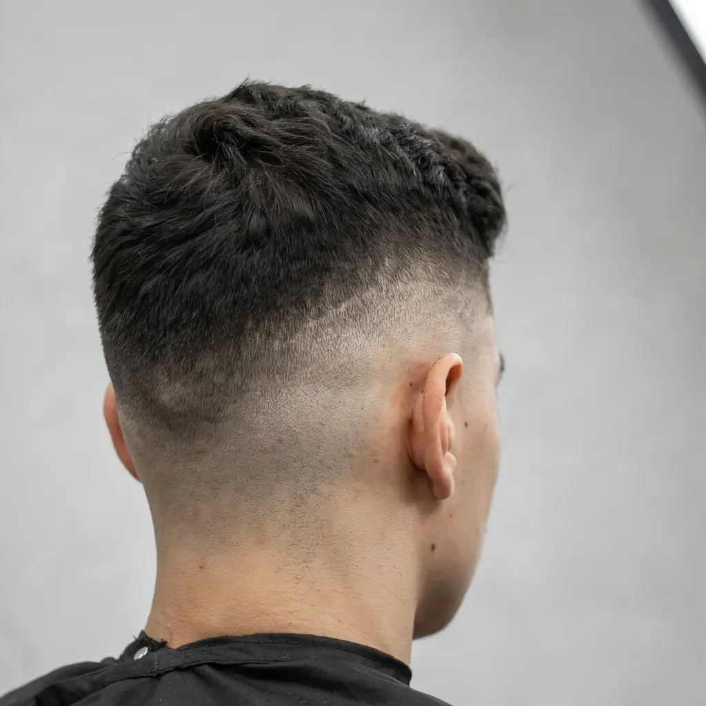 mid burst fade paired with a mohawk