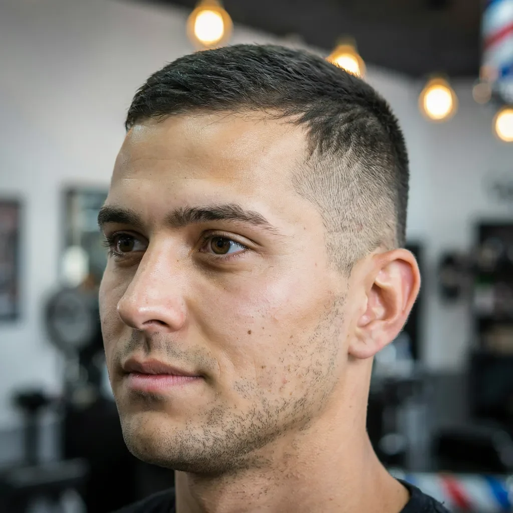 buzzed short top mid fade for advanced recession