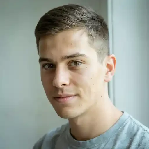 crew cut mid fade with no styling product