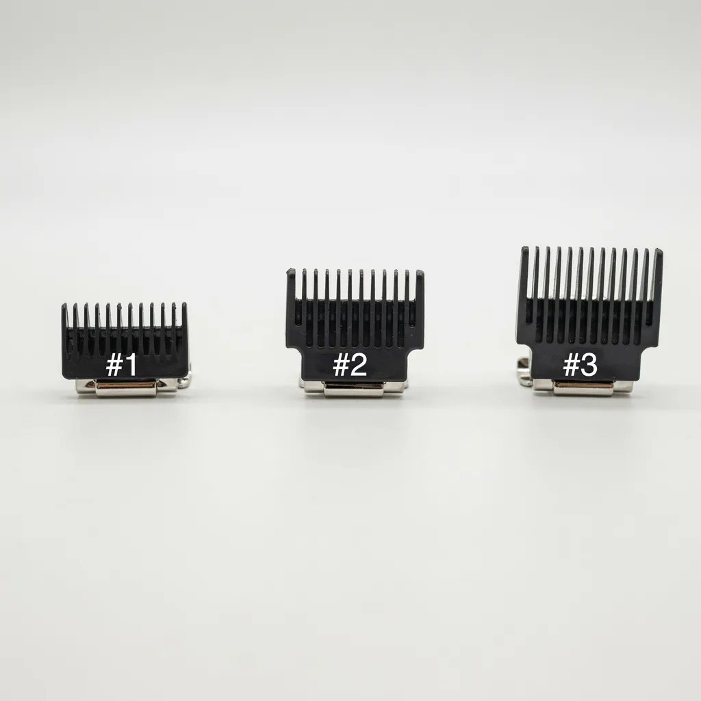 Clipper guards numbered 1, 2, and 3 arranged from shortest to longest