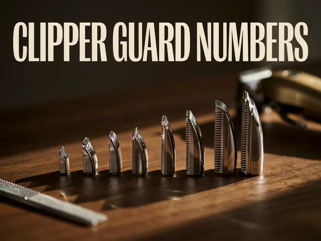 Set of clipper guard attachments arranged by ascending size