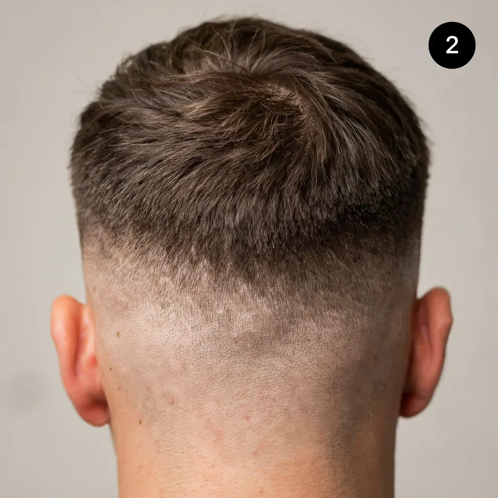 Back of head showing a freshly finished fade haircut