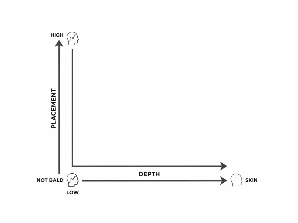Placement and depth difference diagram for fades