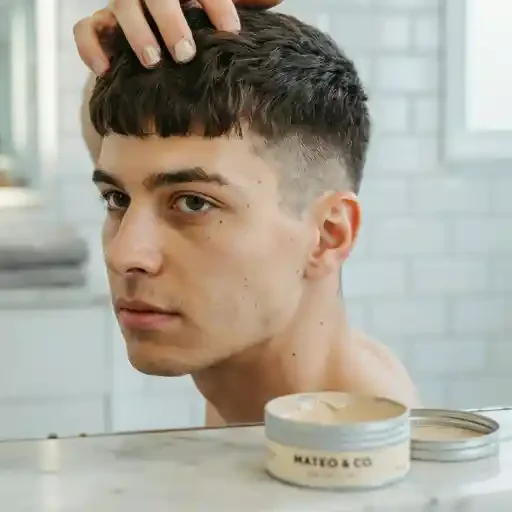 matte clay applied to a french crop top