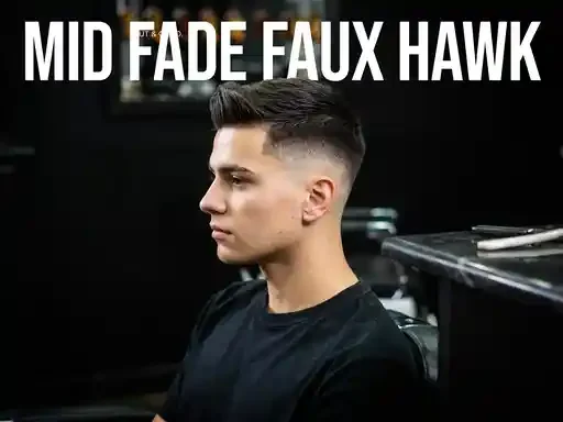 mid fade faux hawk haircut styled with center height