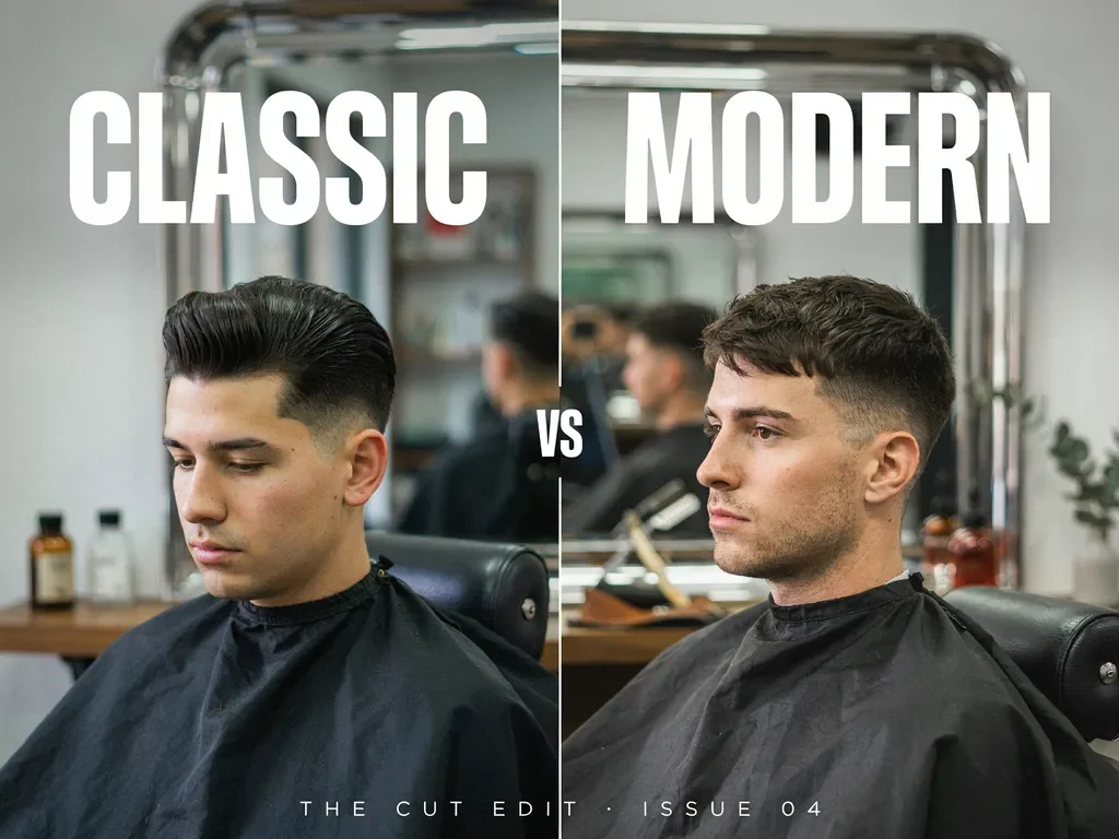 classic versus modern mid fade haircut comparison