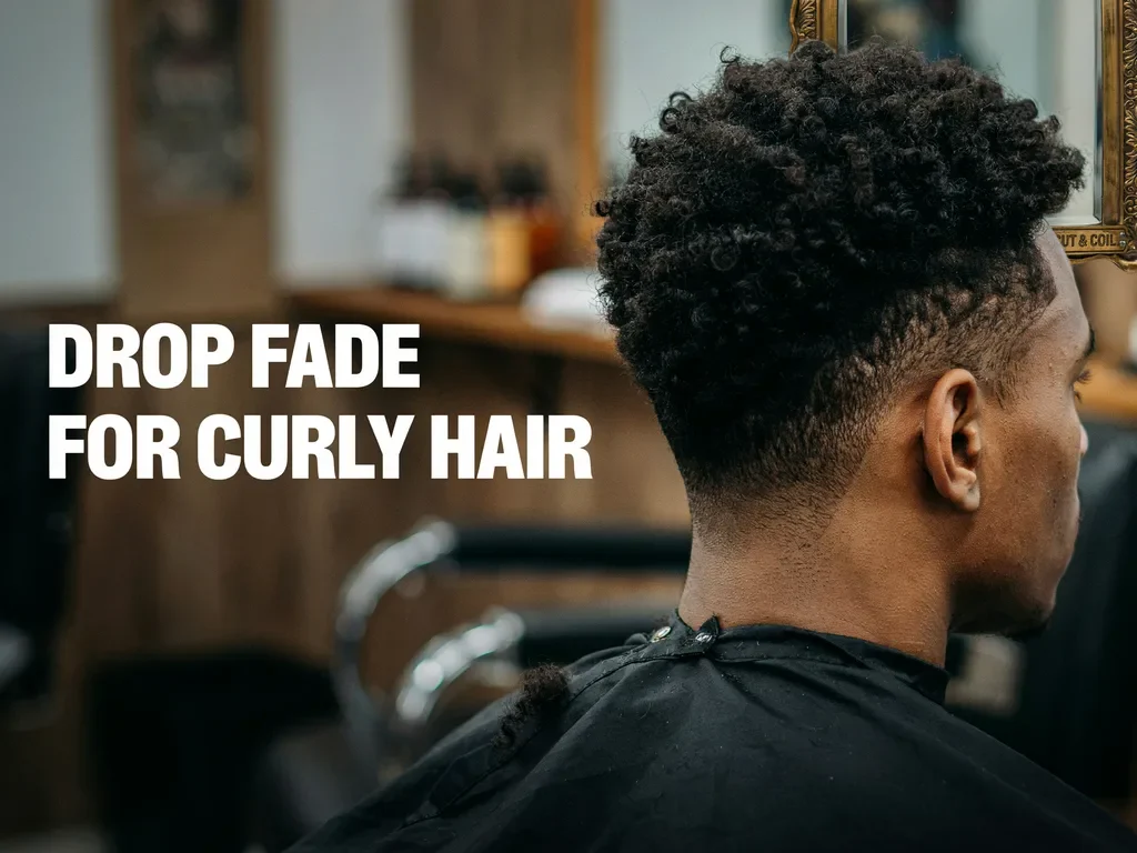mid drop fade haircut on curly hair