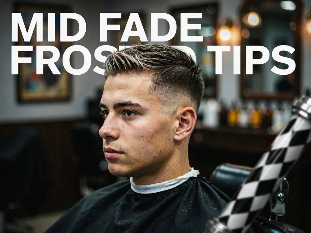 mid fade haircut with frosted tips on top
