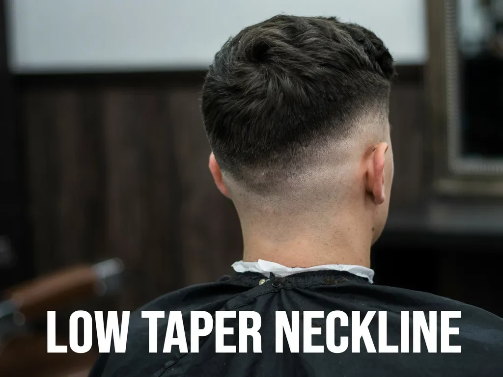 mid fade haircut with a soft low taper neckline