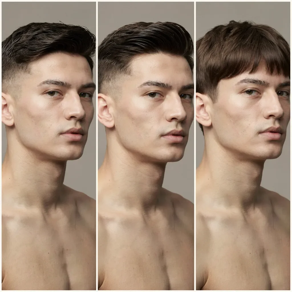side parted crop brushed back and fringe mid fade styles for heart face