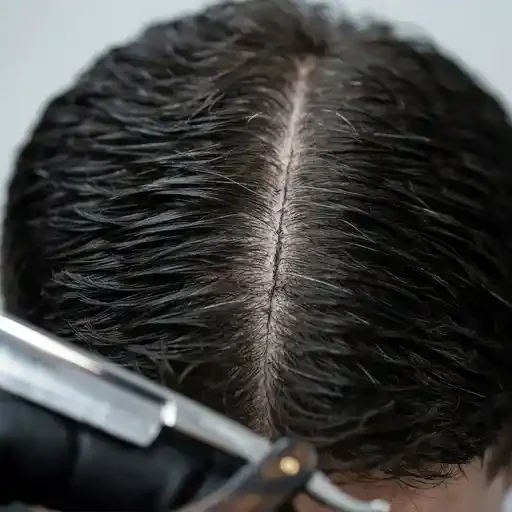 close up of a crisp hard part line