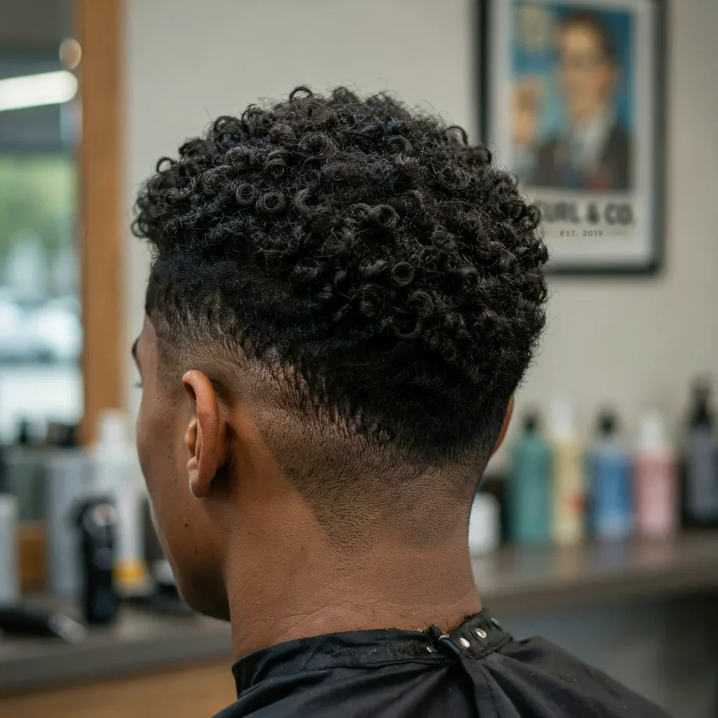 curly hair mid fade style inspiration