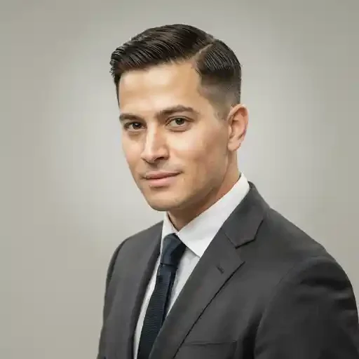 side part mid fade appropriate for an interview