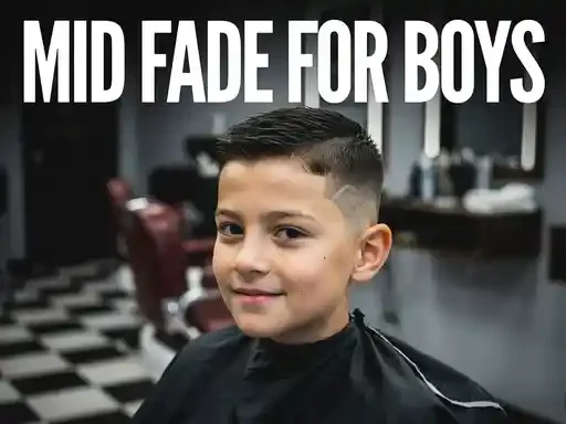 mid fade haircut styled for a young boy