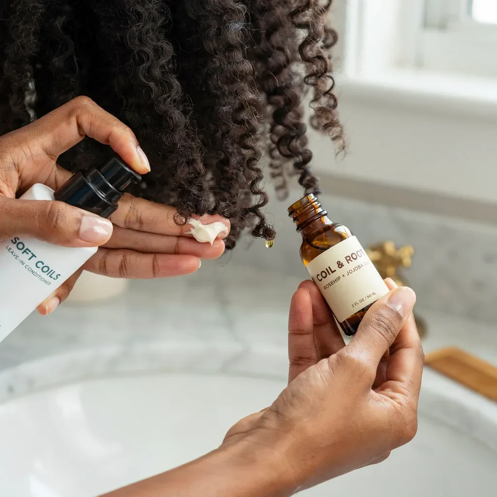 leave in conditioner applied to 4C hair