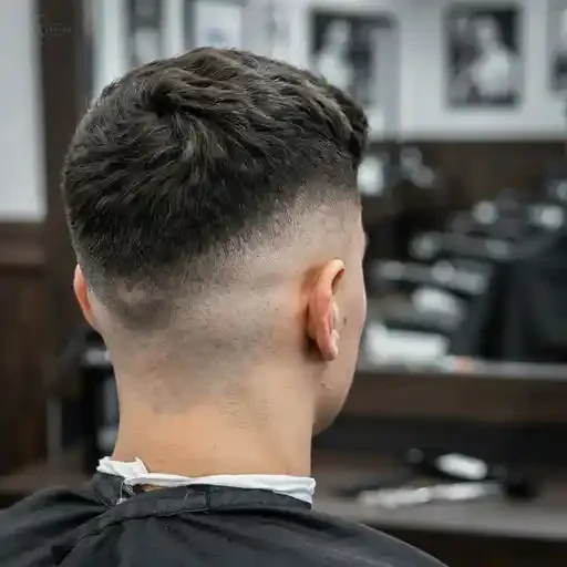 crew cut mid fade with no daily product