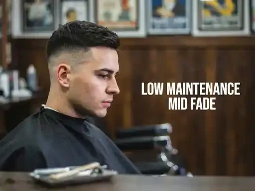 low maintenance mid fade haircut requiring minimal styling